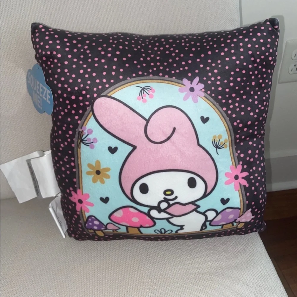 Sanrio My Melody Hello Kitty Travel Cloud Pillow NWT New 2023 Soft Black Pink